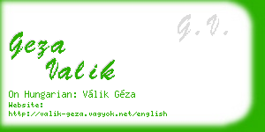 geza valik business card