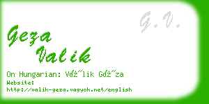 geza valik business card